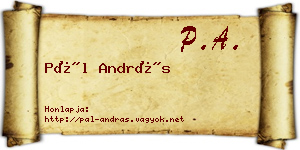 Pál András névjegykártya